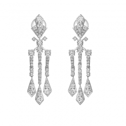 18K White Gold Diamond Hanging Earrings